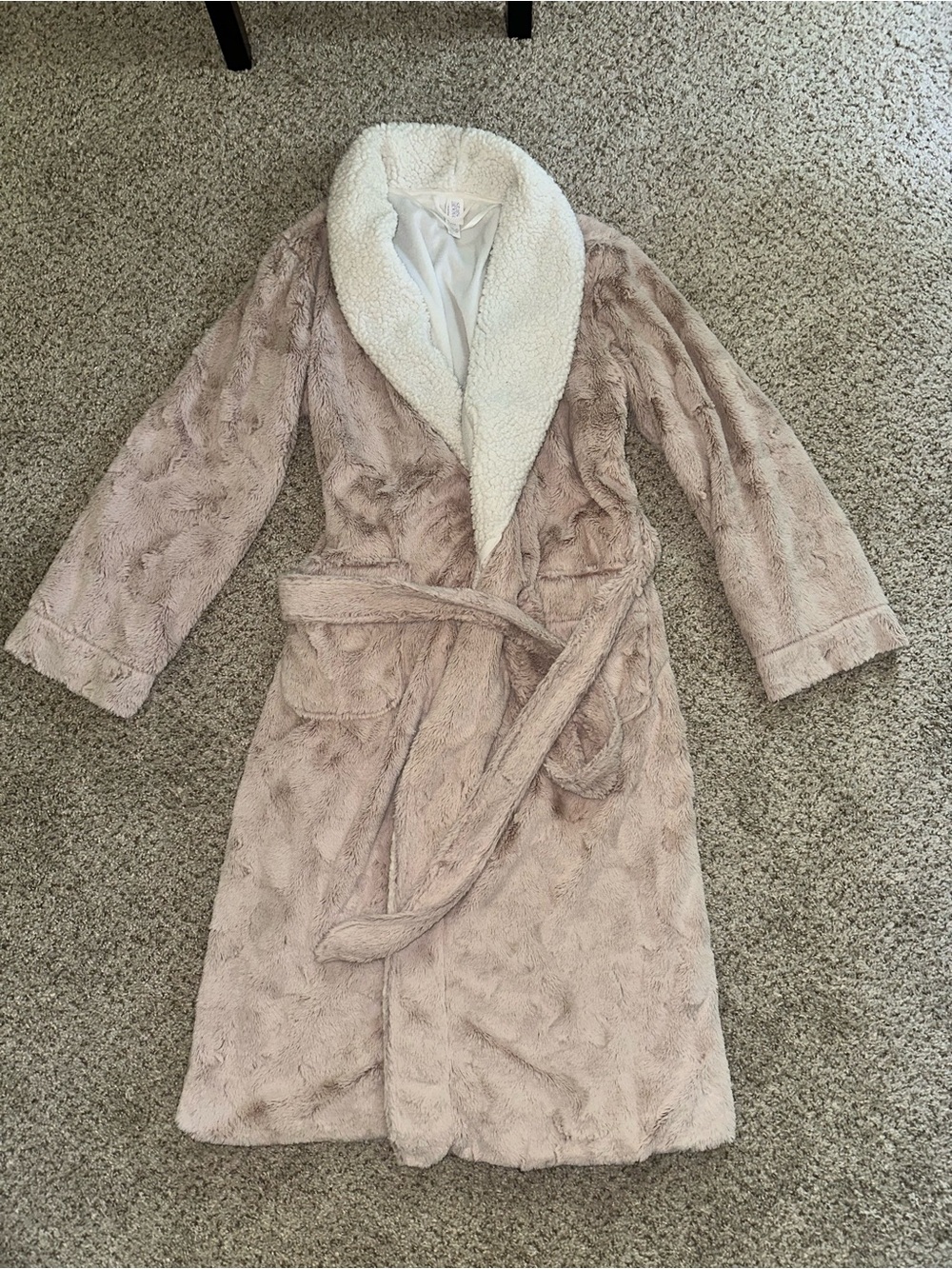 stars above Plush Robe with Cream Sherpa Collar - Blush Taupe